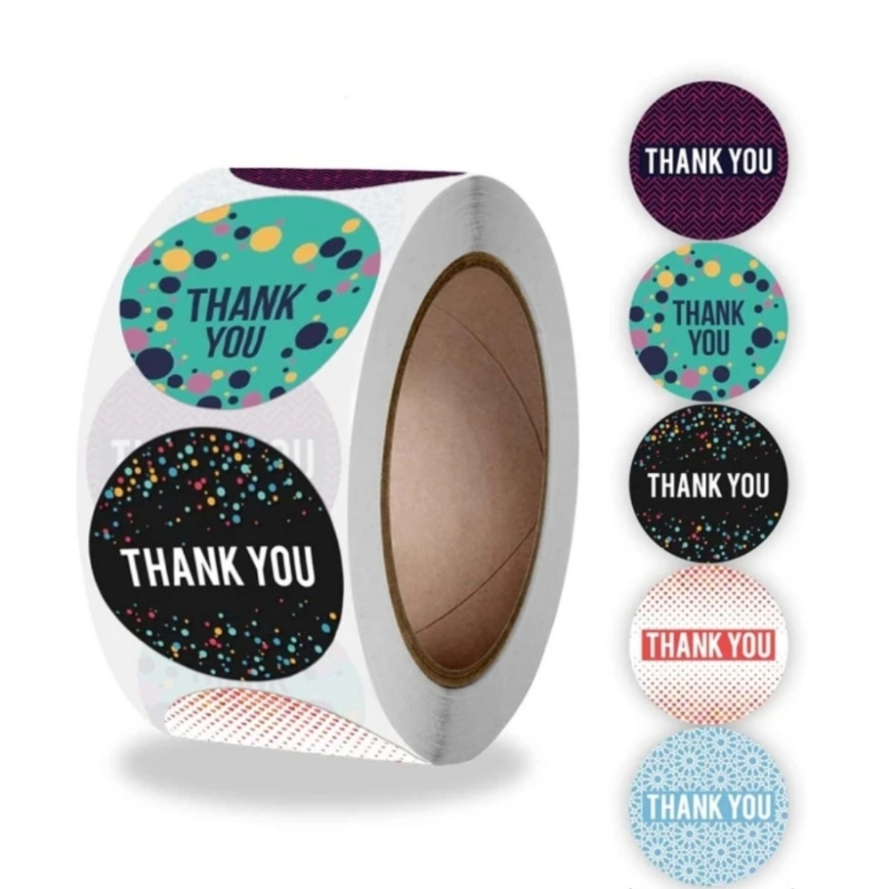 🍁(3/$25) New! 500 piece thank you stickers